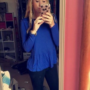 Royal Blue Old Navy Long sleeve Peplum top
